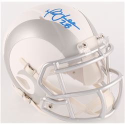 Marshall Faulk Signed Rams Custom Matte White ICE Mini Speed Helmet (Radtke COA)