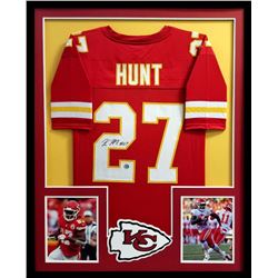 Kareem Hunt Signed Chiefs 34x42 Custom Framed Jersey (Kareem Hunt Hologram)