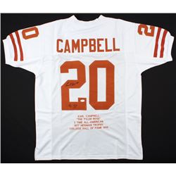 Earl Campbell Signed Texas Longhorns Career Highlight Stat Jersey Inscribed "HT 77" (JSA COA)