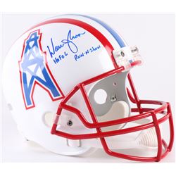 Warren Moon Signed Oilers Throwback Full-Size Helmet Inscribed "HOF 06"  "Run-N-Shoot" (Radtke COA  