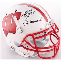 Melvin Gordon Signed Wisconsin Badgers Full-Size On-Field Helmet Inscribed "On Wisconsin!" (Radtke C