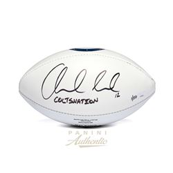 Andrew Luck Signed LE Colts Logo Football Inscribed "COLTSNATION" (Panini COA)