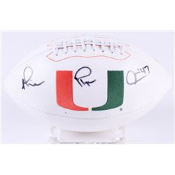 Michael Irvin Signed  Miami Hurricanes Logo Football Inscribed "Playmaker" (Radtke Hologram)