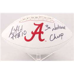 AJ McCarron Signed Alabama Crimson Tide Logo Football Inscribed "3x National Champ" (Radtke Hologram