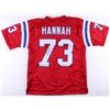 Image 1 : John Hannah Signed Patriots Jersey Inscribed "HOF 91" (JSA COA)