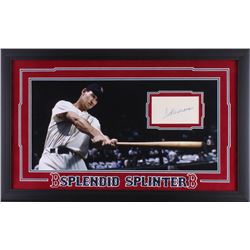 Ted Williams Signed Red Sox 16.5x26.5 Custom Framed Index Card Display (JSA LOA)