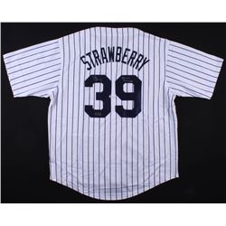 Darryl Strawberry Signed Yankees Jersey Inscribed "3x World Champs" (Radtke COA)