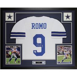 Tony Romo Signed Cowboys 35x43 Custom Framed Jersey Display (Beckett COA  JSA Hologram)