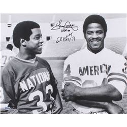 Earl Campbell  Tony Dorsett Signed 16x20 Photo Inscribed "HOF 91"  "HOF 94" (Beckett COA)
