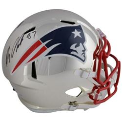 Rob Gronkowski Signed New England Patriots Custom Chrome Full-Size Speed Helmet (Fanatics Hologram)