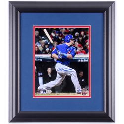 Kyle Schwarber Signed Chicago Cubs 2016 World Series 14.5x17 Custom Framed Photo Display (Schwartz C