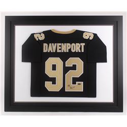 Marcus Davenport Signed New Orleans Saints 35.5x43.5 Custom Framed Jersey (Radtke COA)