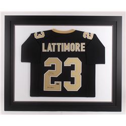 Marshon Lattimore Signed New Orleans Saints 35.5x43.5 Custom Framed Jersey Inscribed "2017 DROY" (Ra