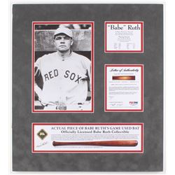 Babe Ruth Boston Red Sox 18x20 Custom Matted Game-Used Authentic Bat Piece Display