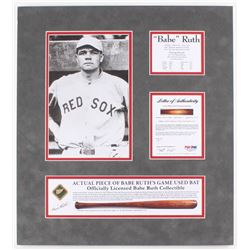 Babe Ruth Boston Red Sox 18x20 Custom Matted Game-Used Authentic Bat Piece Display