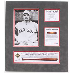 Babe Ruth Boston Red Sox 18x20 Custom Matted Game-Used Authentic Bat Piece Display