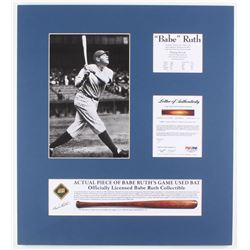 Babe Ruth New York Yankees 18x20 Custom Matted Game-Used Authentic Bat Piece Display