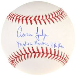 Aaron Judge Signed Limited Edition Baseball Inscribed "Yankee Rookie HR Rec" (Fanatics Hologram)