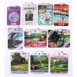 Lot of (10) 2000-2009 Masters Tournament Badges
