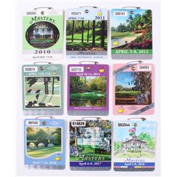 Lot of (10) 2010-2018 Masters Tournament Badges