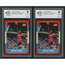 Lot of (2) Beckett Graded 9 1996-97 Fleer Decade of Excellence #4 Michael Jordan