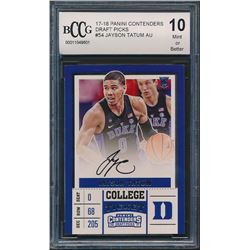 2017-18 Panini Contenders Draft Picks #54 Jayson Tatum Autograph RC (BCCG 10)