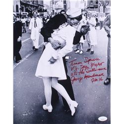 George Mendonsa Signed "The Kiss" 11x14 Photo with Extensive Inscription (Beckett COA)