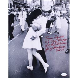 George Mendonsa Signed "The Kiss" 11x14 Photo with Extensive Inscription (Beckett COA)