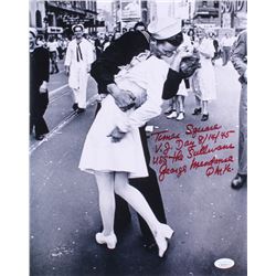 George Mendonsa Signed "The Kiss" 11x14 Photo with Extensive Inscription (Beckett COA)