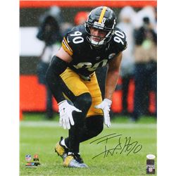 T. J. Watt Signed Pittsburgh Steelers 16x20 Photo (JSA COA  Watt Hologram)
