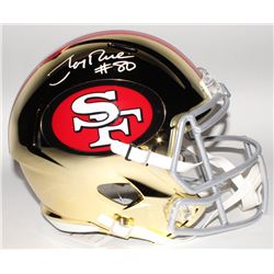 Jerry Rice Signed San Francisco 49ers Full-Size Chrome Speed Helmet (Beckett COA)