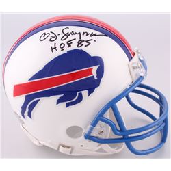 O.J. Simpson Signed Buffalo Bills Mini Helmet Inscribed "H.O.F 85'" (JSA COA)