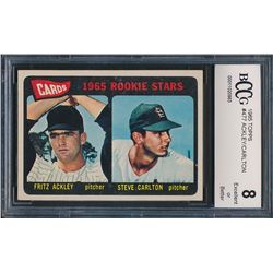 1965 Topps #477 Rookie Stars Fritz Ackley / Steve Carlton RC (BCCG 8)