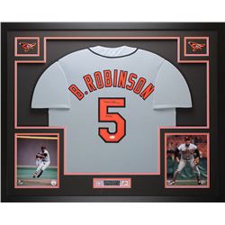 Brooks Robinson Signed Orioles 35" x 43" Custom Framed Jersey Inscribed "HOF 83" (JSA COA)