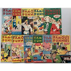Lot of (11) 1949-1950 "Famous Funnies" Comic Books with #181-186, #188-190  #192-193