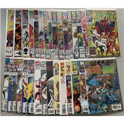 Lot of (31) Marvel "Alpha Flight" Comic Books with 1983 1st Series #1, #10, #33, #109-130, 1997 2nd 