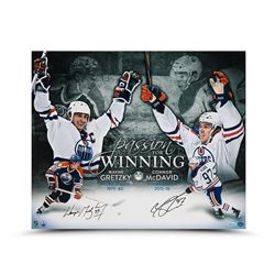 Wayne Gretzky  Connor McDavid Signed Edmonton Oilers "Passion For Winning" 20x24 Photo (UDA COA)