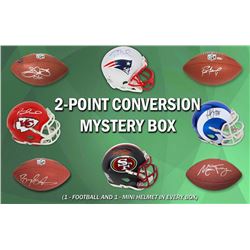 Schwartz Sports 2-Pt Conversion Full Size Football / Mini Helmet Signed Mystery Box - Series 3 (Limi
