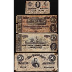 Lot of 1863-1864 Confederate States of America Notes