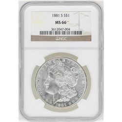 1881-S $1 Morgan Silver Dollar Coin NGC MS66