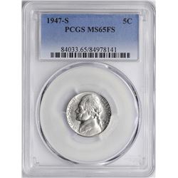 1947-S Jefferson Nickel Coin PCGS MS65FS