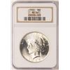 Image 1 : 1923 $1 Peace Silver Dollar Coin NGC MS66