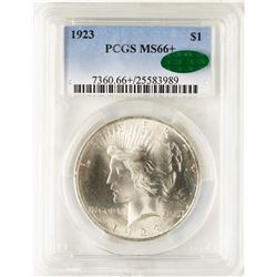 1923 $1 Peace Silver Dollar Coin NGC MS66+ CAC