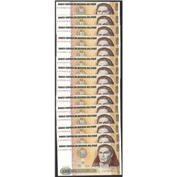 Lot of (15) 1987 Peru Quinientos Intis Uncirculated Bank Notes