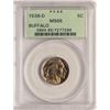 Image 1 : 1938-D Buffalo Nickel Coin PCGS MS65 Old Green Holder