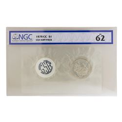 1878-CC $1 Morgan Silver Dollar Coin GSA Soft Pack NGC MS62
