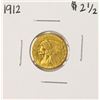 Image 1 : 1912 $2 1/2 Indian Head Quarter Eagle Gold Coin