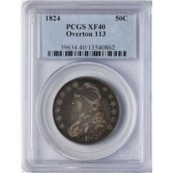 1824 Capped Bust Half Dollar Coin PCGS XF40 Overton 113