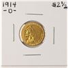 Image 1 : 1914-D $2 1/2 Indian Head Quarter Eagle Gold Coin