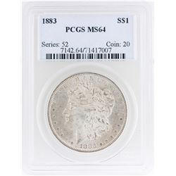 1883 $1 Morgan Silver Dollar Coin PCGS MS64